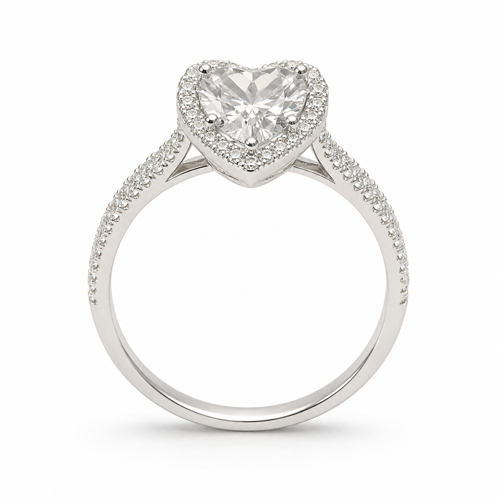 Serene Heart Halo Ring