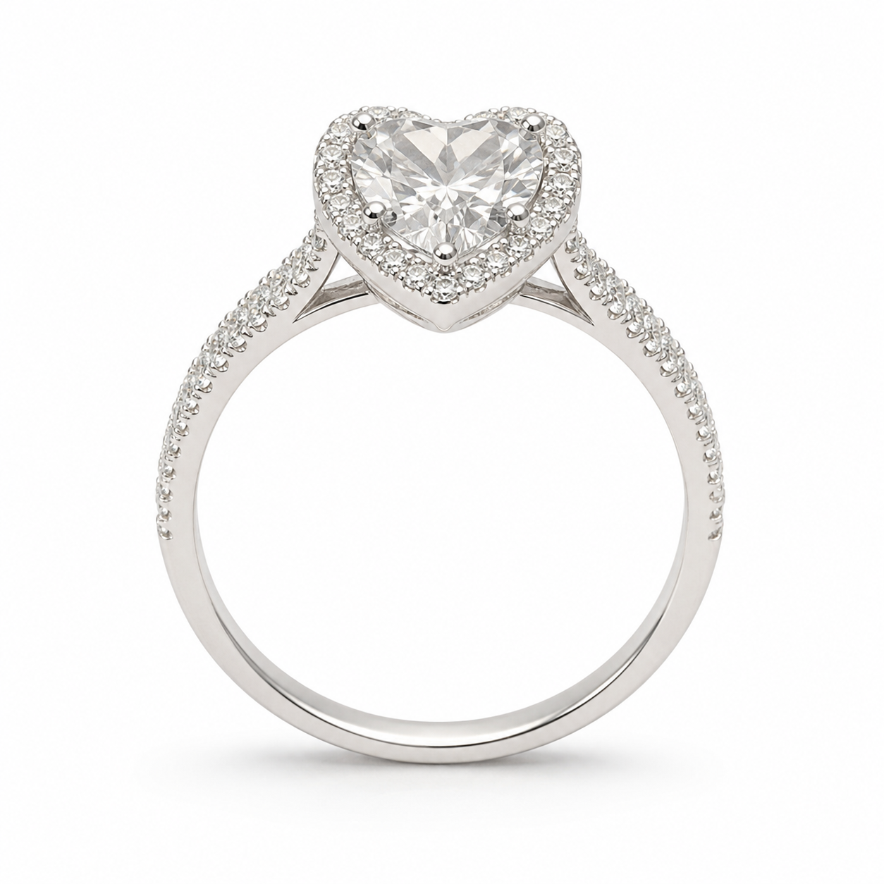 Serene Heart Halo Ring
