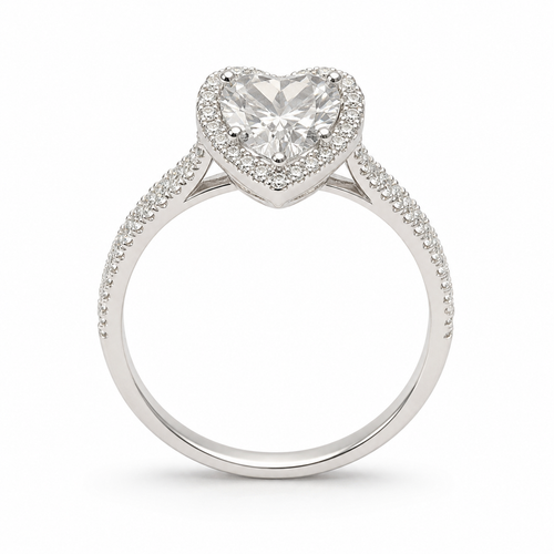 Serene Heart Halo Ring