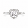Serene Heart Halo Ring