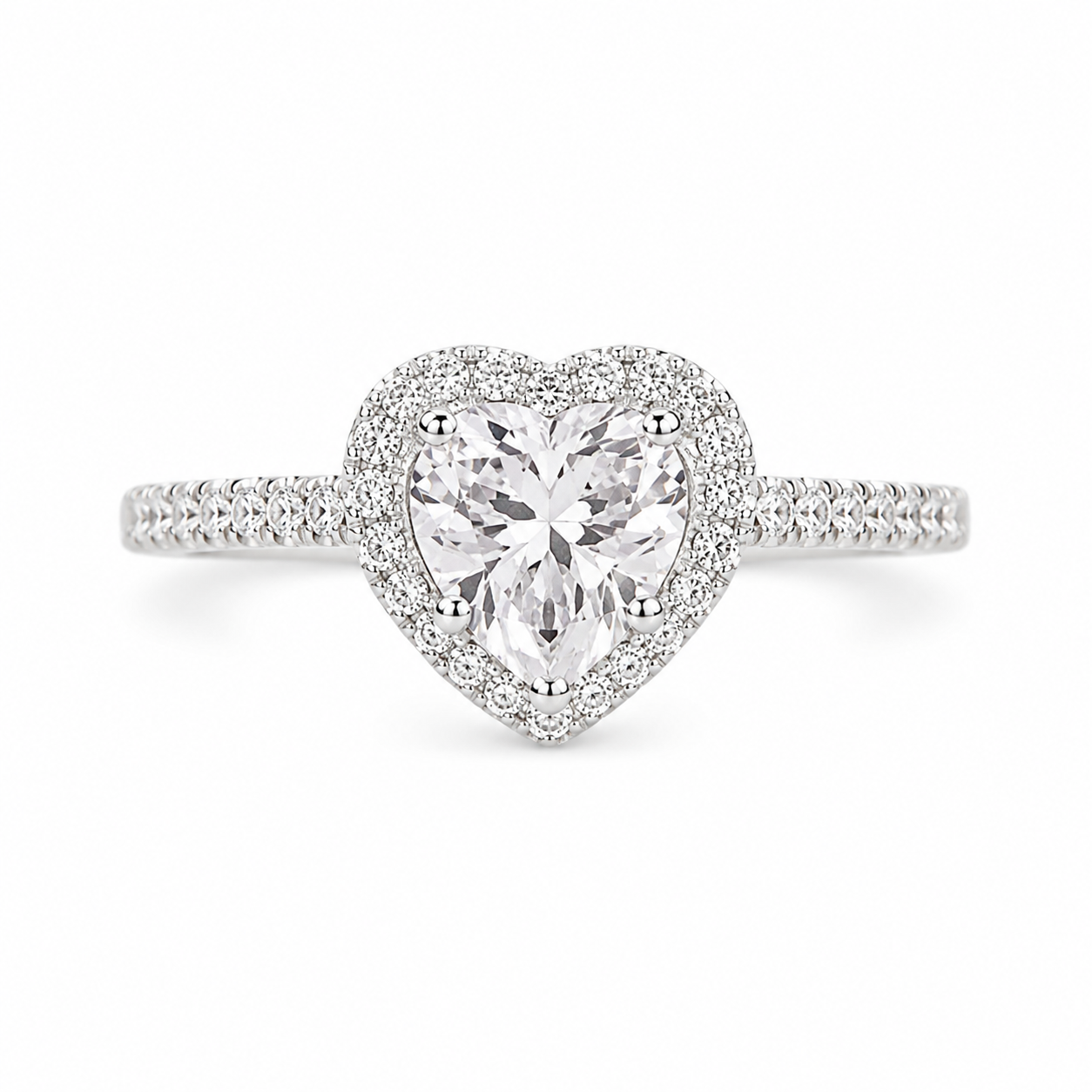 Serene Heart Halo Ring