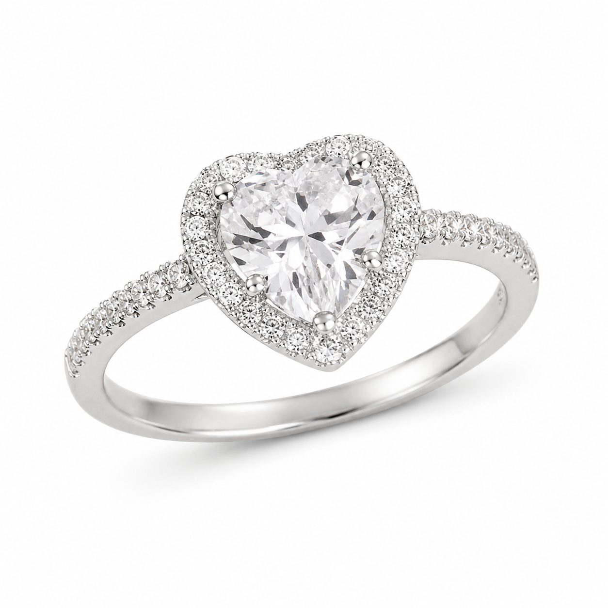 Serene Heart Halo Ring